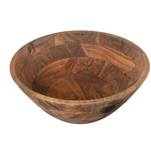 Dash of That boho Acacia wood 12” deep serving bowl